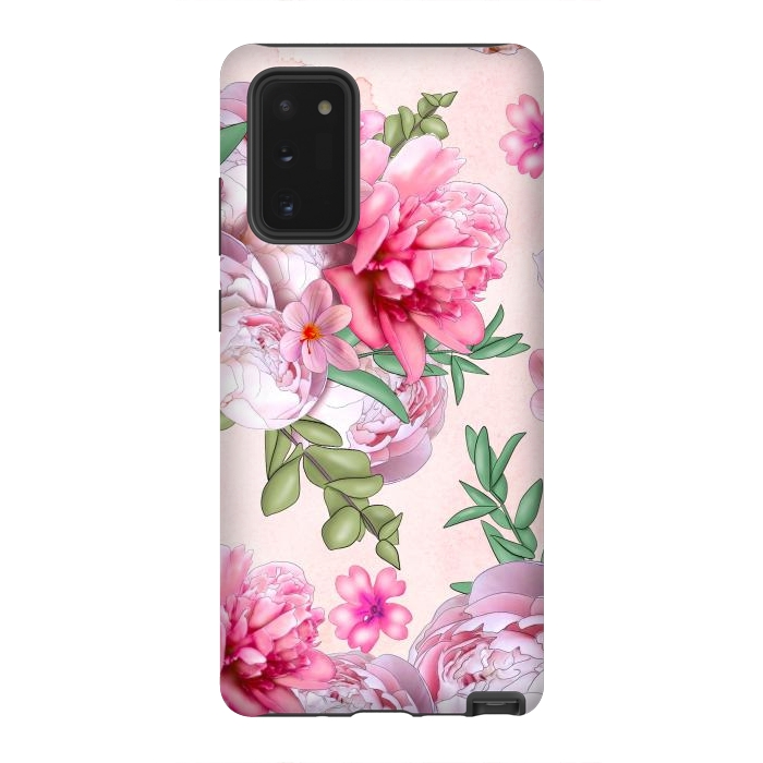Galaxy Note 20 StrongFit purple pink peony flowers by haroulita