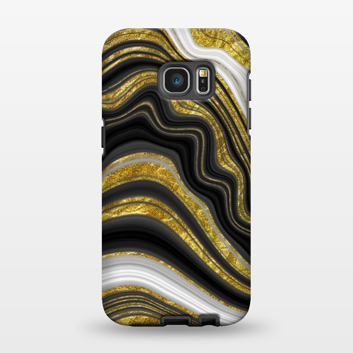 Galaxy S7 EDGE StrongFit elegant marble golden waves by haroulita