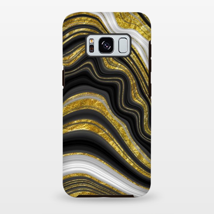 Galaxy S8 plus StrongFit elegant marble golden waves by haroulita