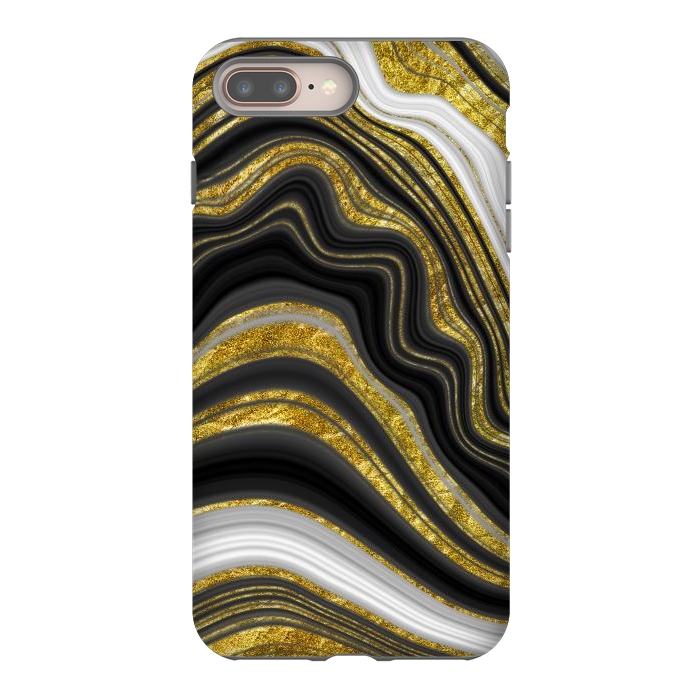iPhone 8 plus StrongFit elegant marble golden waves by haroulita
