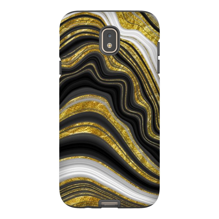 Galaxy J7 StrongFit elegant marble golden waves by haroulita