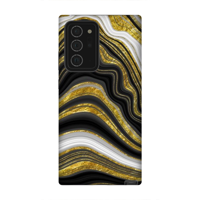 Galaxy Note 20 Ultra StrongFit elegant marble golden waves by haroulita