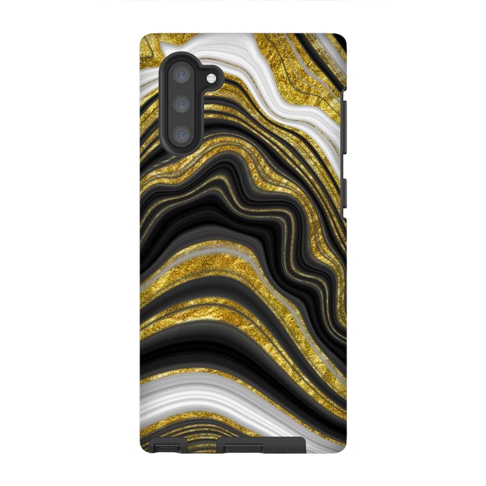 Galaxy Note 10 StrongFit elegant marble golden waves by haroulita