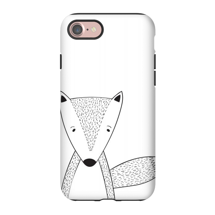 iPhone 7 StrongFit cute black white fox by haroulita
