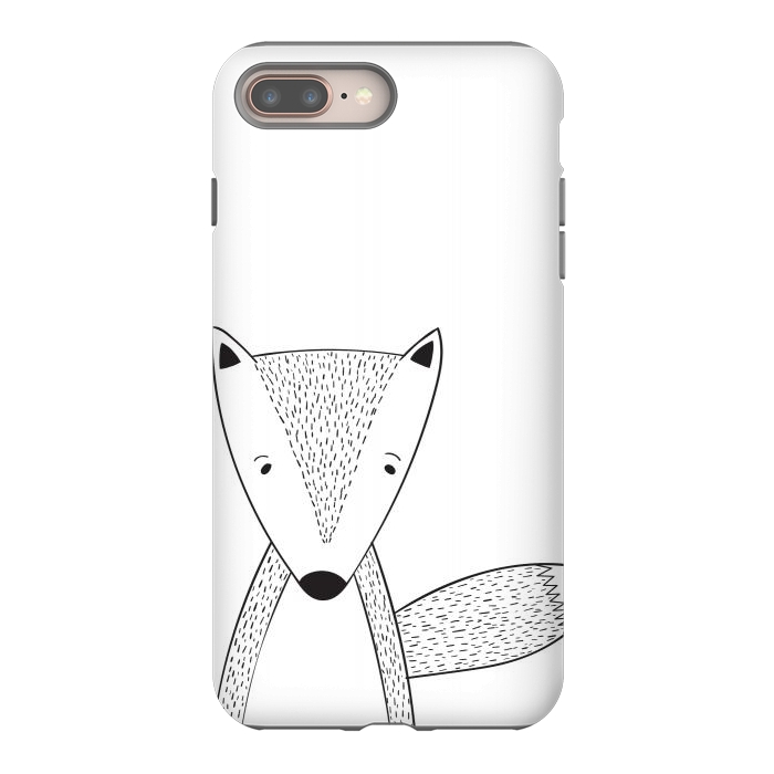 iPhone 7 plus StrongFit cute black white fox by haroulita
