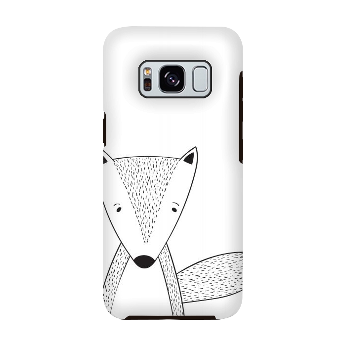 Galaxy S8 StrongFit cute black white fox by haroulita
