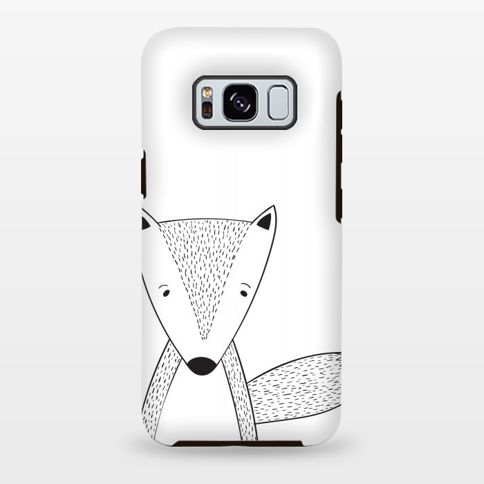 Galaxy S8 plus StrongFit cute black white fox by haroulita