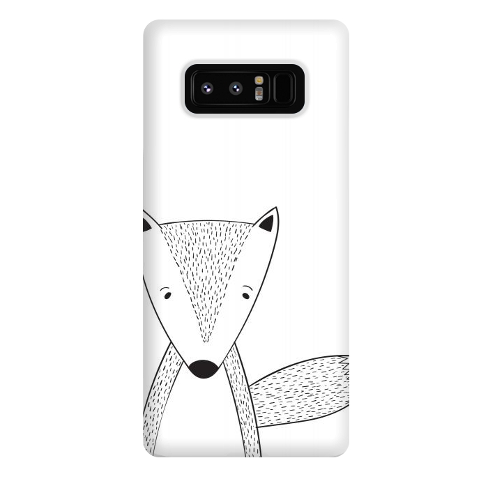Galaxy Note 8 StrongFit cute black white fox by haroulita