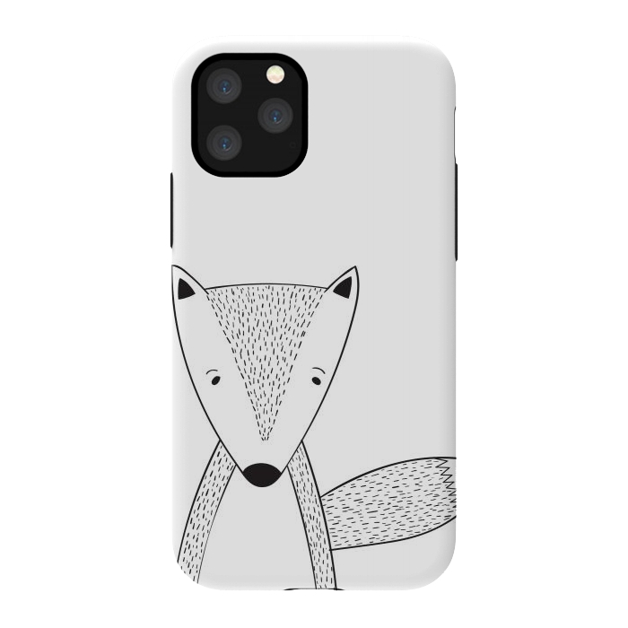 iPhone 11 Pro StrongFit cute black white fox by haroulita