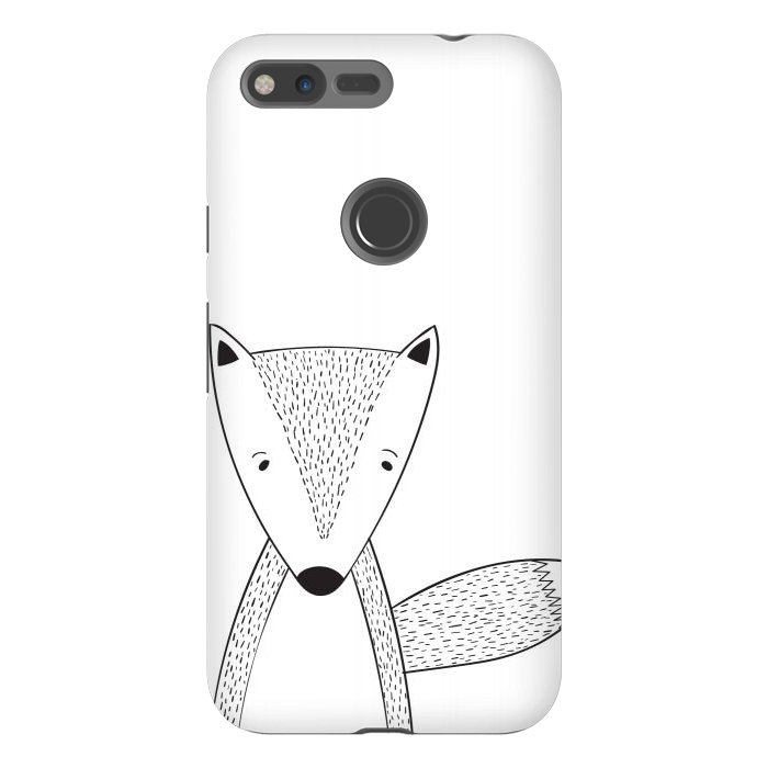 Pixel XL StrongFit cute black white fox by haroulita