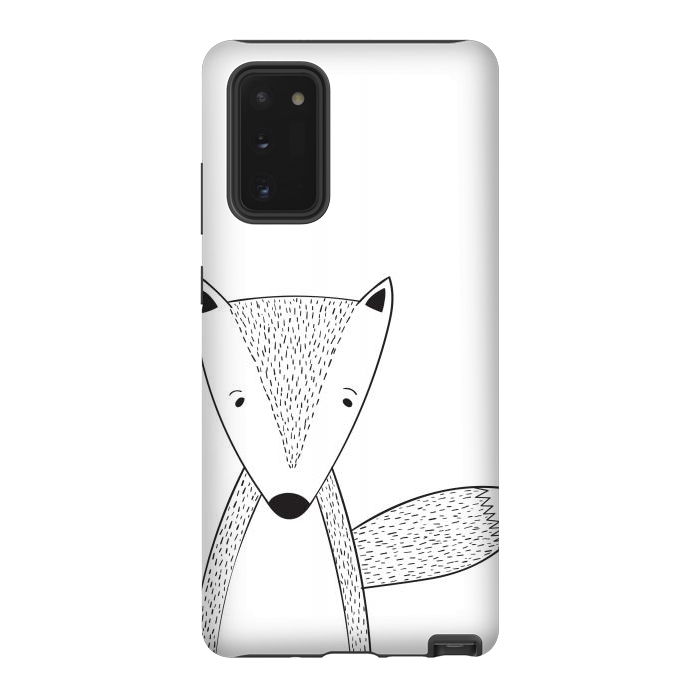 Galaxy Note 20 StrongFit cute black white fox by haroulita