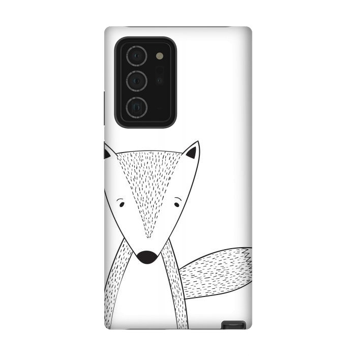 Galaxy Note 20 Ultra StrongFit cute black white fox by haroulita