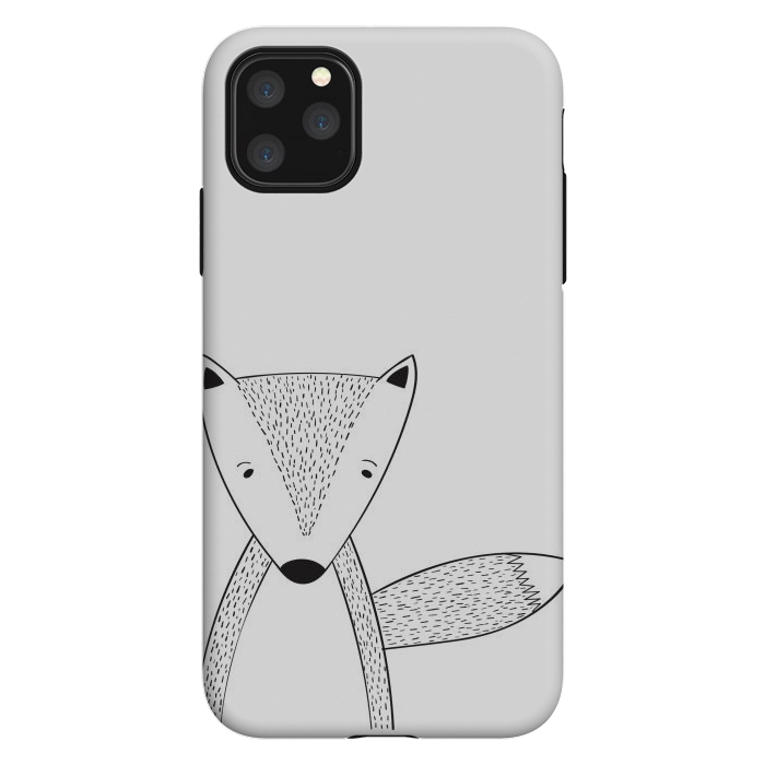 iPhone 11 Pro Max StrongFit cute black white fox by haroulita