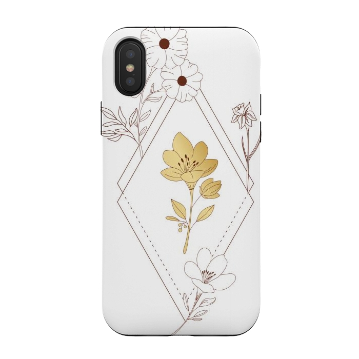 iPhone Xs / X StrongFit gold flower  by haroulita