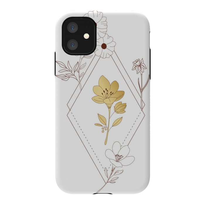 iPhone 11 StrongFit gold flower  by haroulita