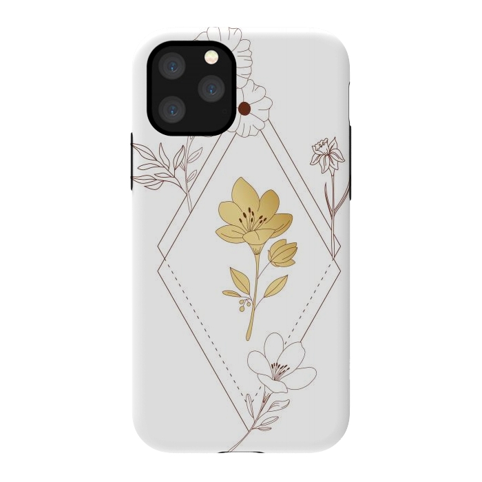 iPhone 11 Pro StrongFit gold flower  by haroulita
