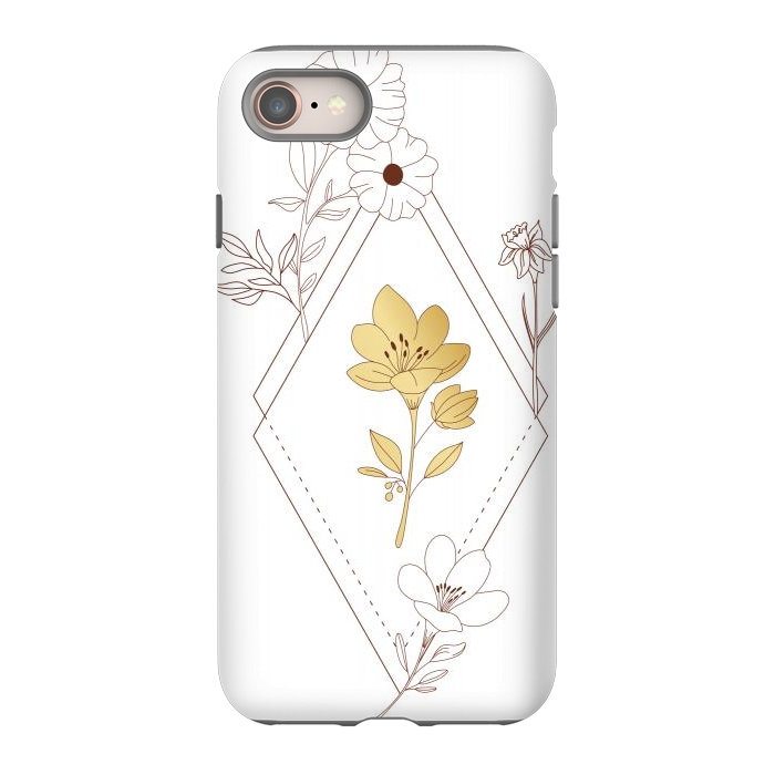 iPhone SE StrongFit gold flower  by haroulita