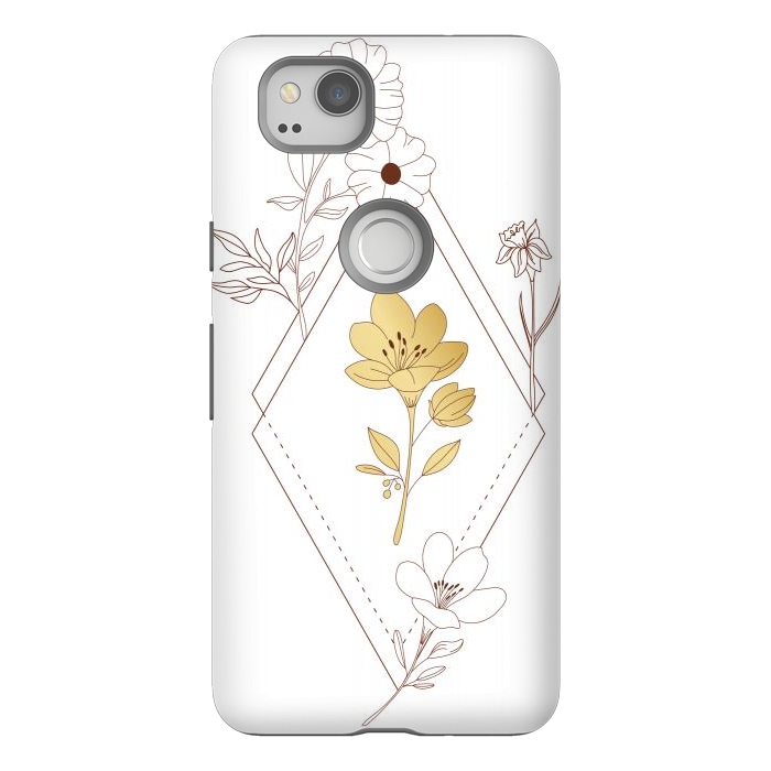Pixel 2 StrongFit gold flower  by haroulita