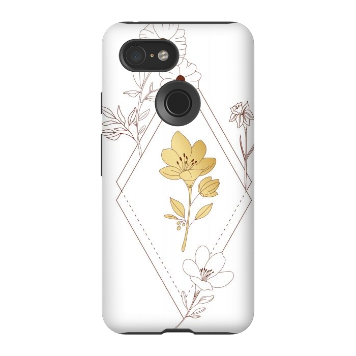 Pixel 3 StrongFit gold flower  by haroulita