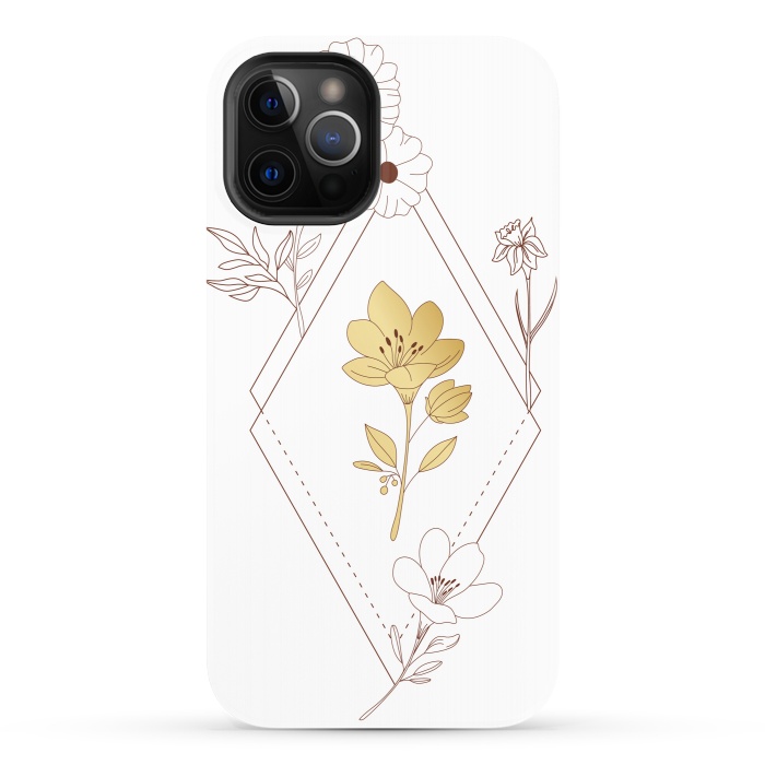 iPhone 12 Pro StrongFit gold flower  by haroulita