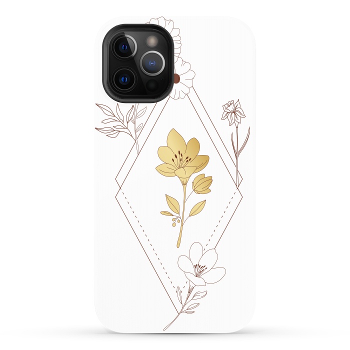 iPhone 12 Pro Max StrongFit gold flower  by haroulita