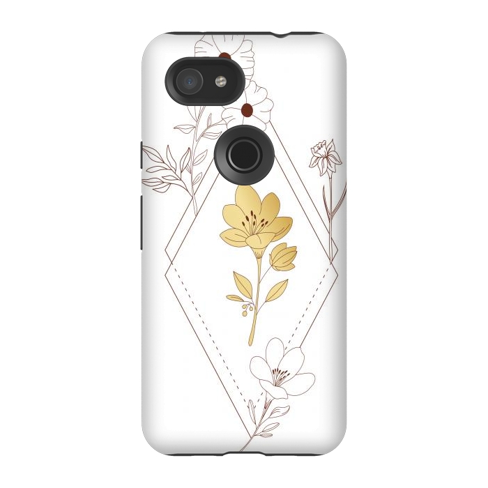 Pixel 3A StrongFit gold flower  by haroulita