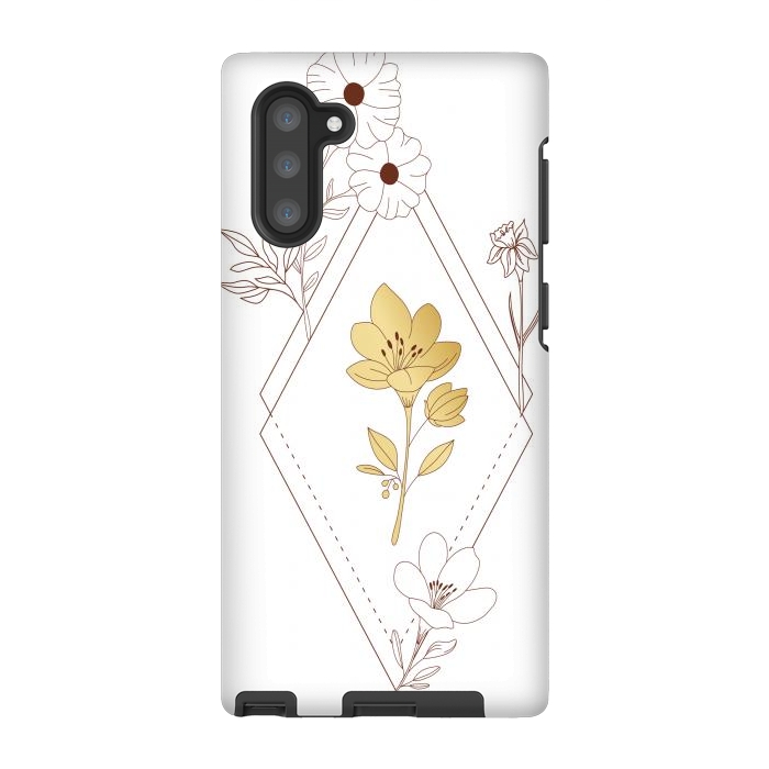 Galaxy Note 10 StrongFit gold flower  by haroulita