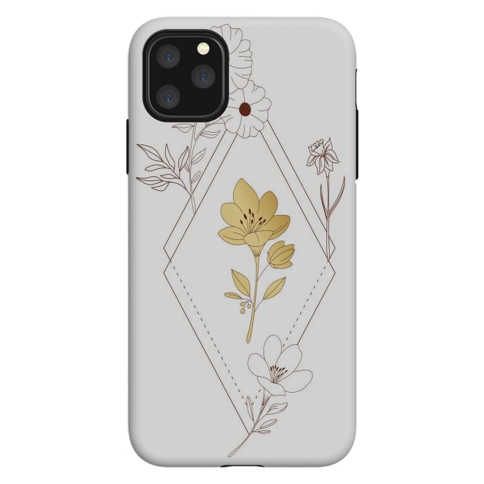 iPhone 11 Pro Max StrongFit gold flower  by haroulita