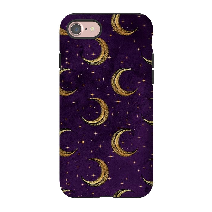 iPhone 7 StrongFit gold moon in night sky by haroulita