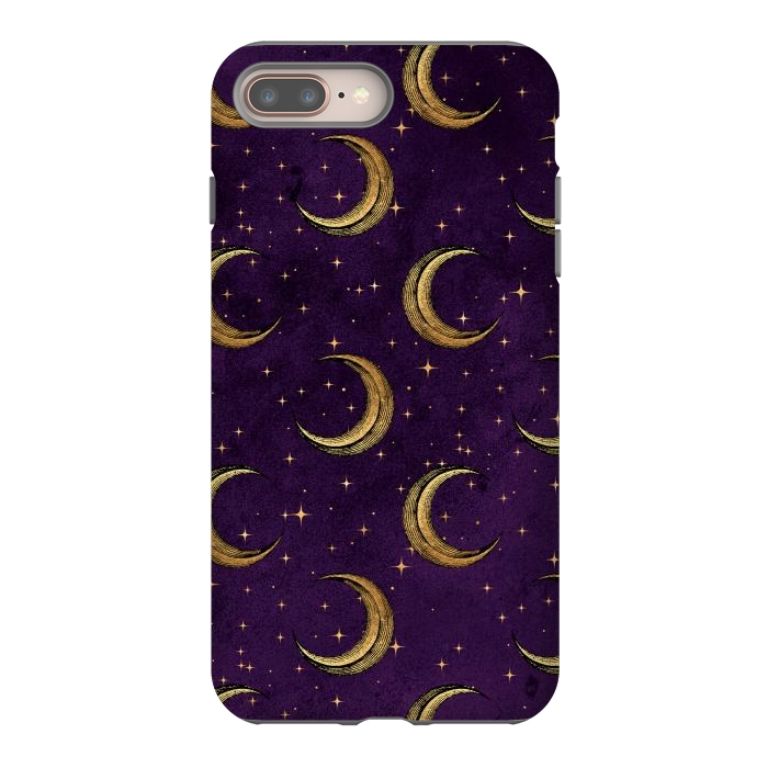 iPhone 7 plus StrongFit gold moon in night sky by haroulita