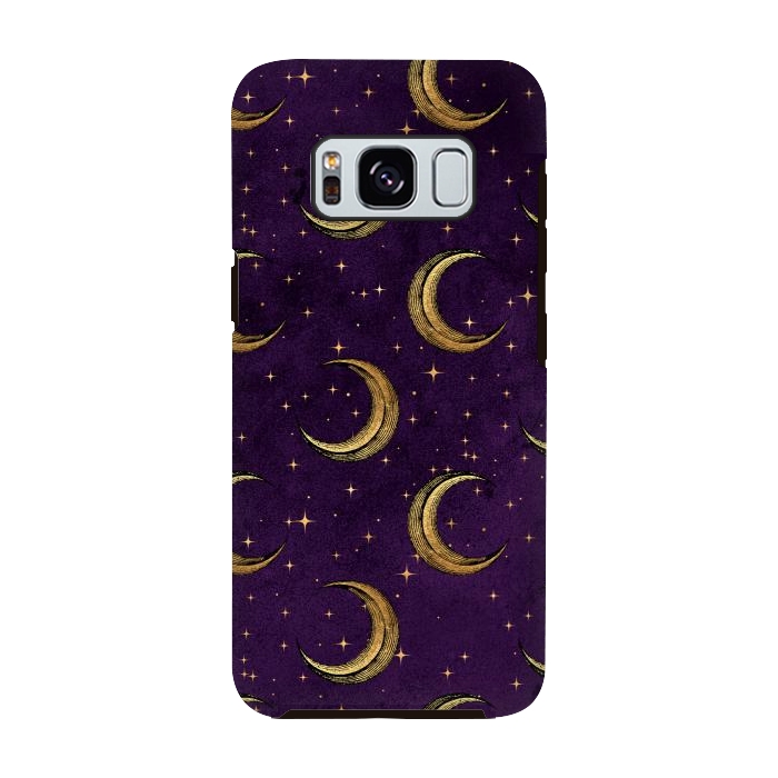 Galaxy S8 StrongFit gold moon in night sky by haroulita
