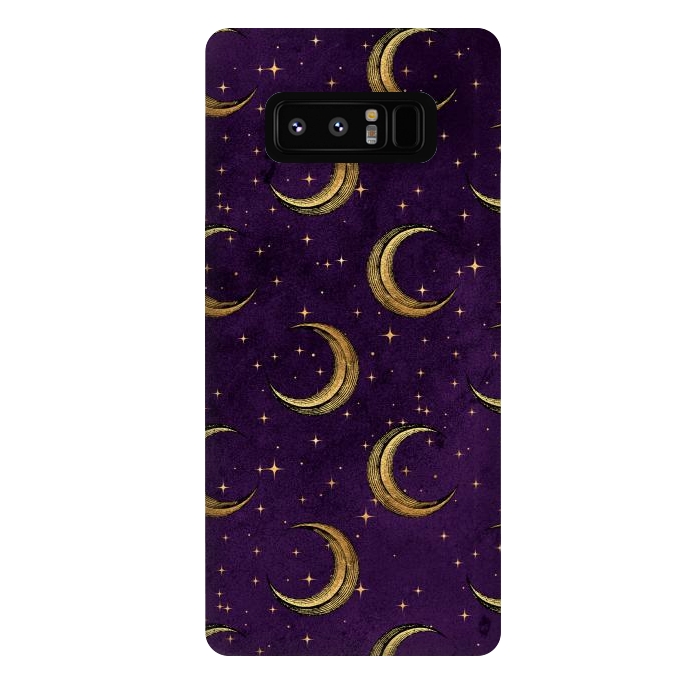 Galaxy Note 8 StrongFit gold moon in night sky by haroulita
