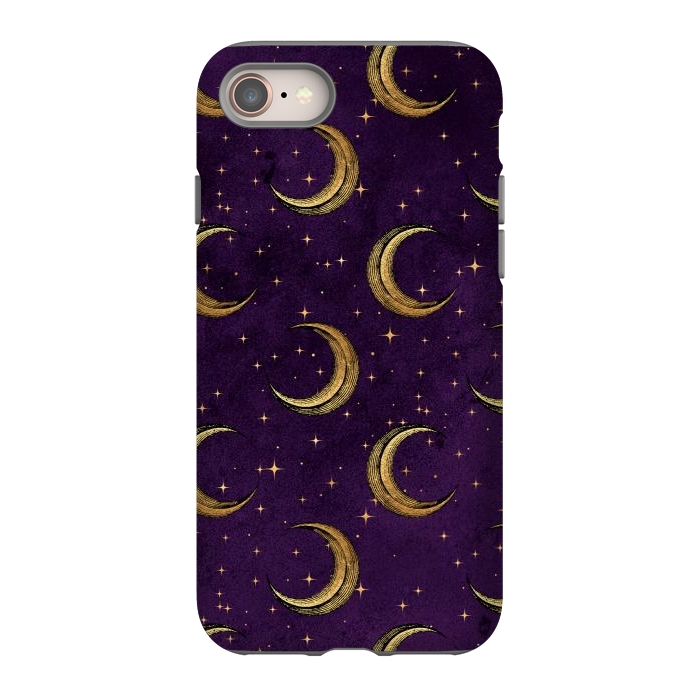 iPhone 8 StrongFit gold moon in night sky by haroulita