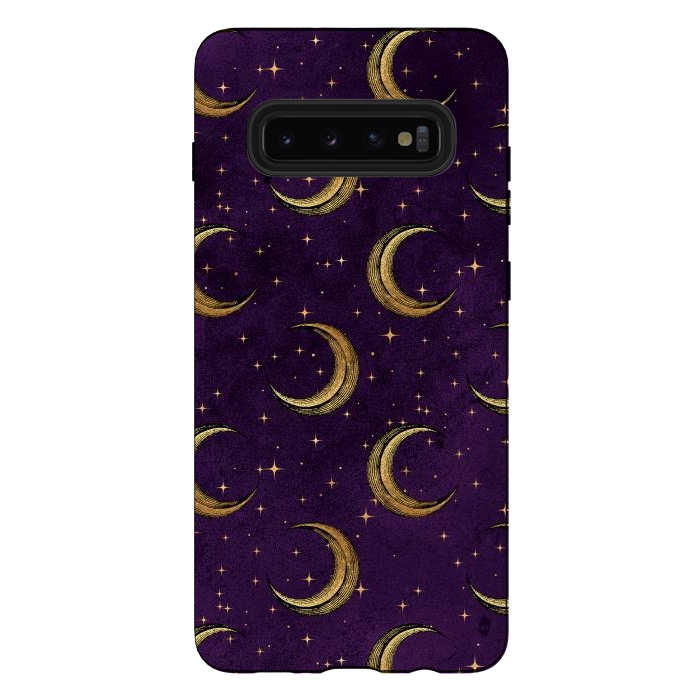 Galaxy S10 plus StrongFit gold moon in night sky by haroulita