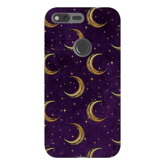 Pixel XL StrongFit gold moon in night sky by haroulita