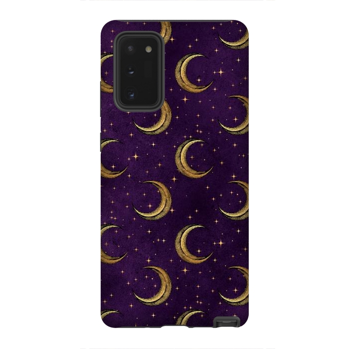 Galaxy Note 20 StrongFit gold moon in night sky by haroulita