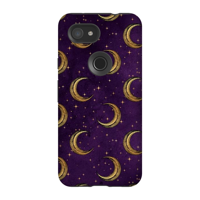 Pixel 3A StrongFit gold moon in night sky by haroulita