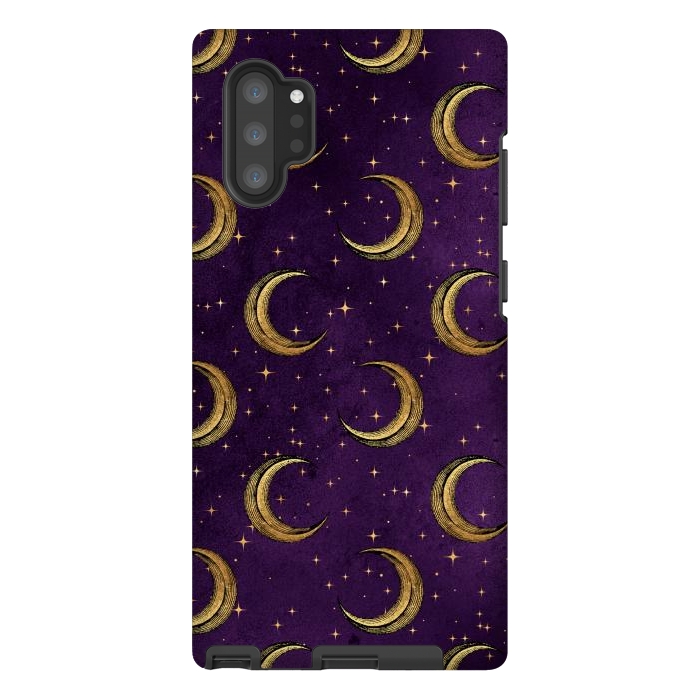 Galaxy Note 10 plus StrongFit gold moon in night sky by haroulita