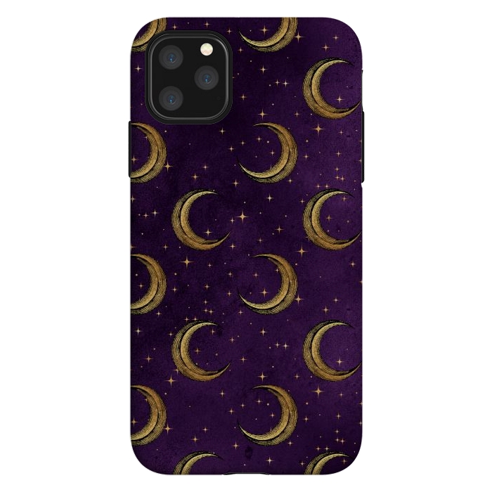 iPhone 11 Pro Max StrongFit gold moon in night sky by haroulita