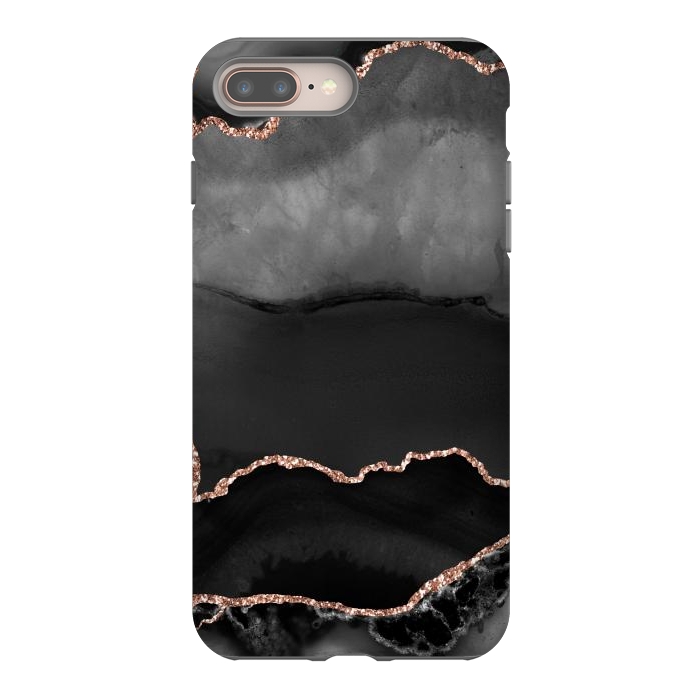 iPhone 7 plus StrongFit black rosegold agate by haroulita