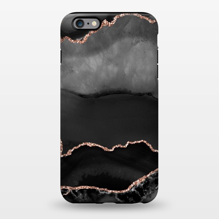 iPhone 6/6s plus StrongFit black rosegold agate by haroulita