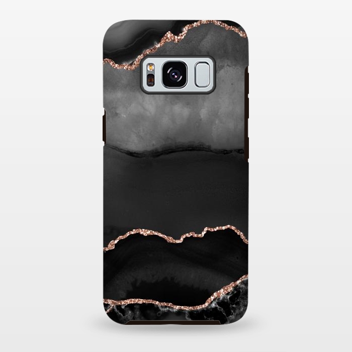 Galaxy S8 plus StrongFit black rosegold agate by haroulita