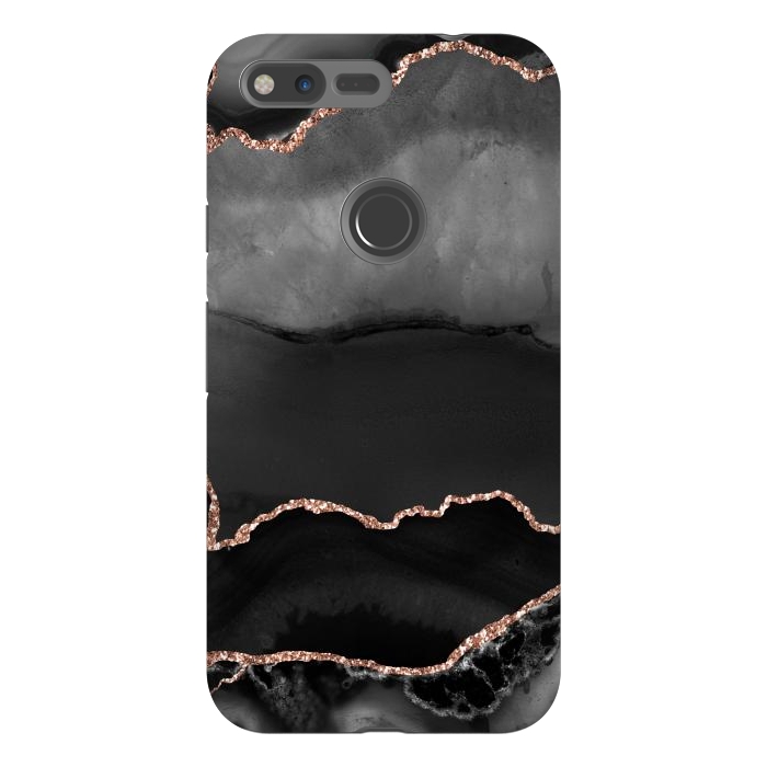 Pixel XL StrongFit black rosegold agate by haroulita