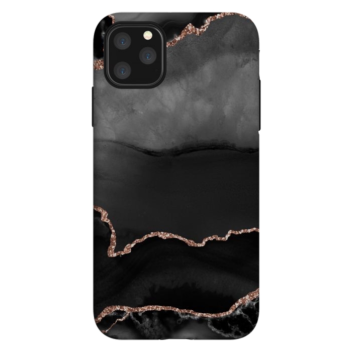 iPhone 11 Pro Max StrongFit black rosegold agate by haroulita