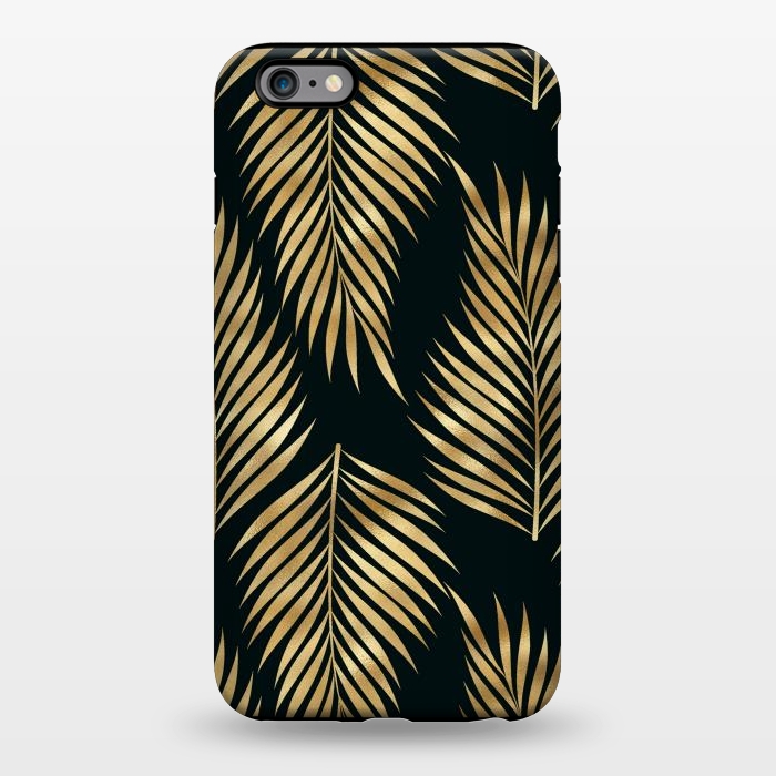 iPhone 6/6s plus StrongFit black gold fern leaves  by haroulita
