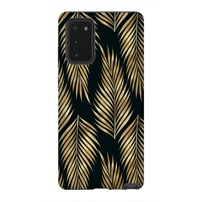 Galaxy Note 20 StrongFit black gold fern leaves  by haroulita