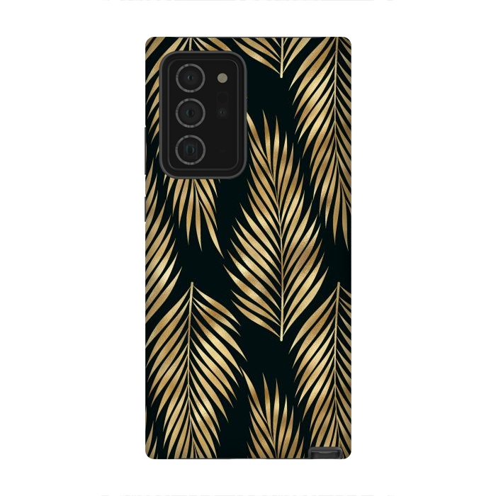 Galaxy Note 20 Ultra StrongFit black gold fern leaves  by haroulita