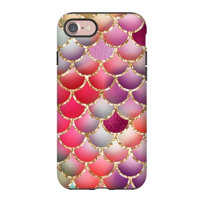 iPhone 7 StrongFit colorful mermaid glitter scales by haroulita