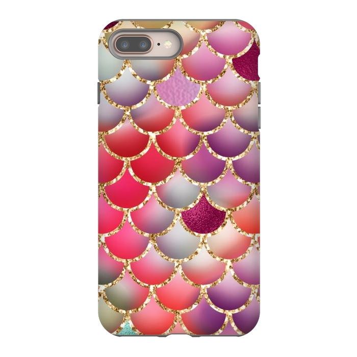 iPhone 7 plus StrongFit colorful mermaid glitter scales by haroulita