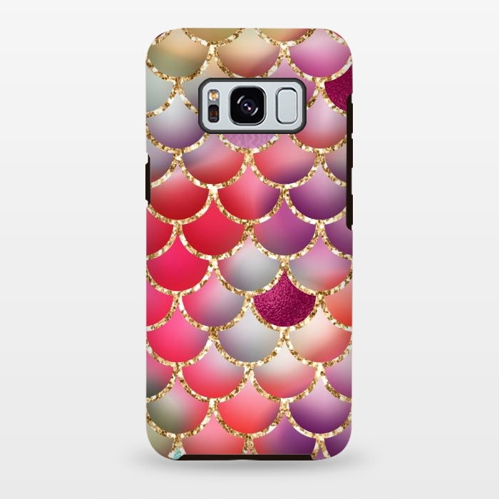 Galaxy S8 plus StrongFit colorful mermaid glitter scales by haroulita